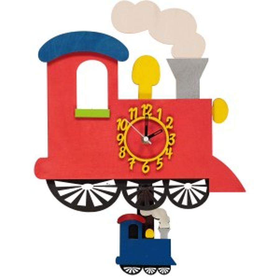 Steam Train Clock with Moving Pendulum