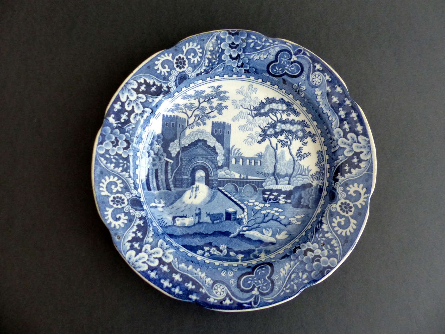Blue and White Cabinet Plate 'Spode Castle'