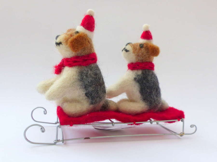 Sledging Terriers Christmas Decoration