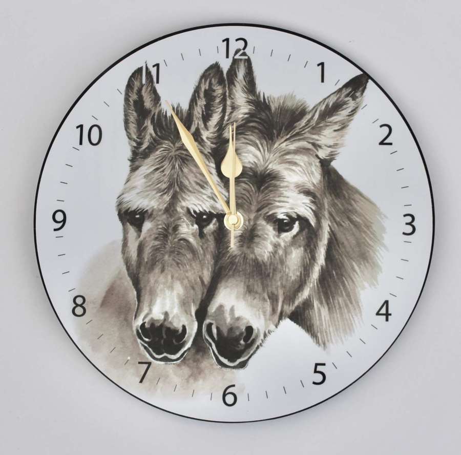 Donkey Wall Clock. Made in England.